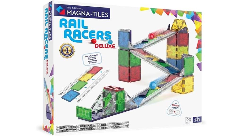 90 piece magnetic train set