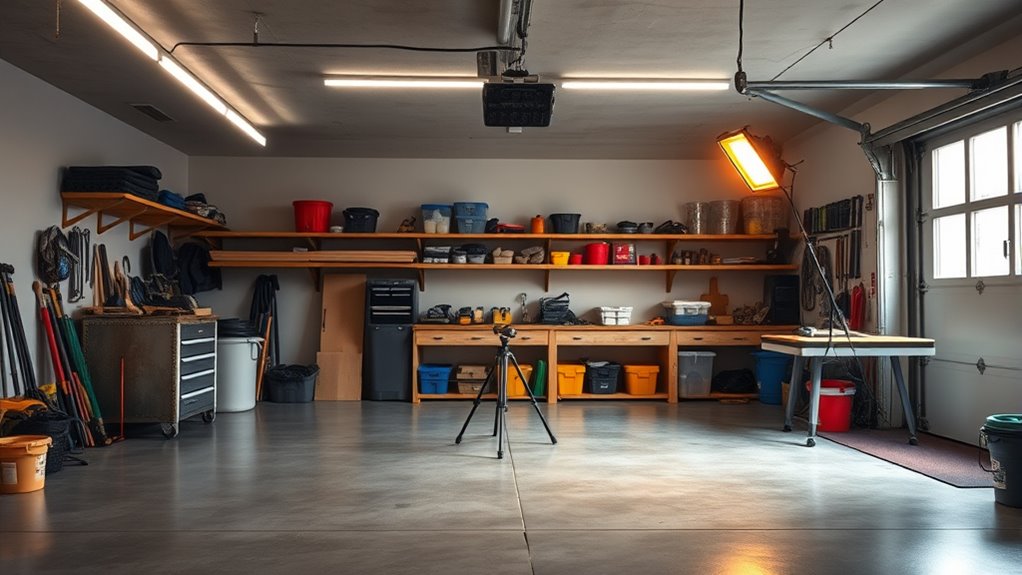 assess garage lighting needs