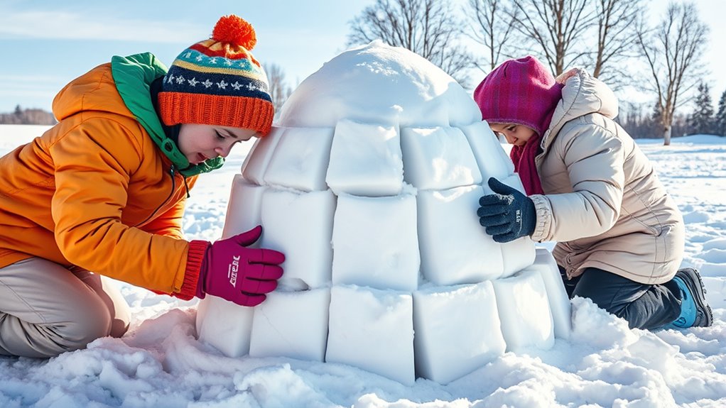 build stable snow shelter walls
