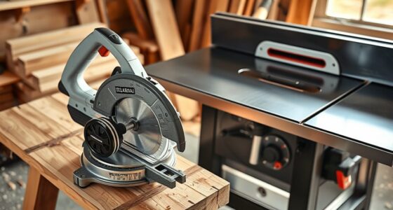 comparing miter and table saws