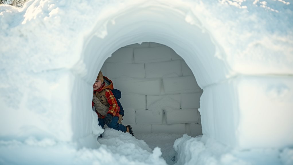 create cozy snow shelter