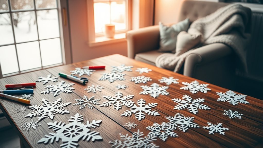 create paper snowflake decorations
