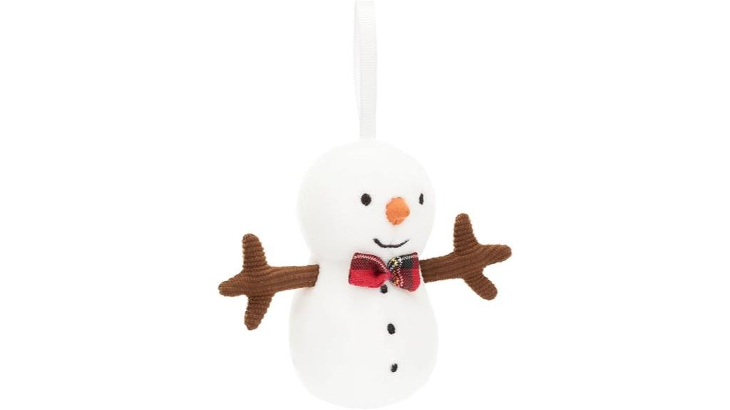 festive jellycat snowman ornament