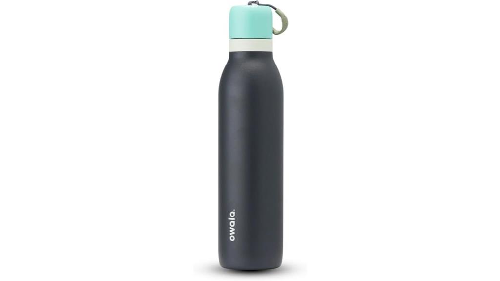 insulated blue grey water bottle