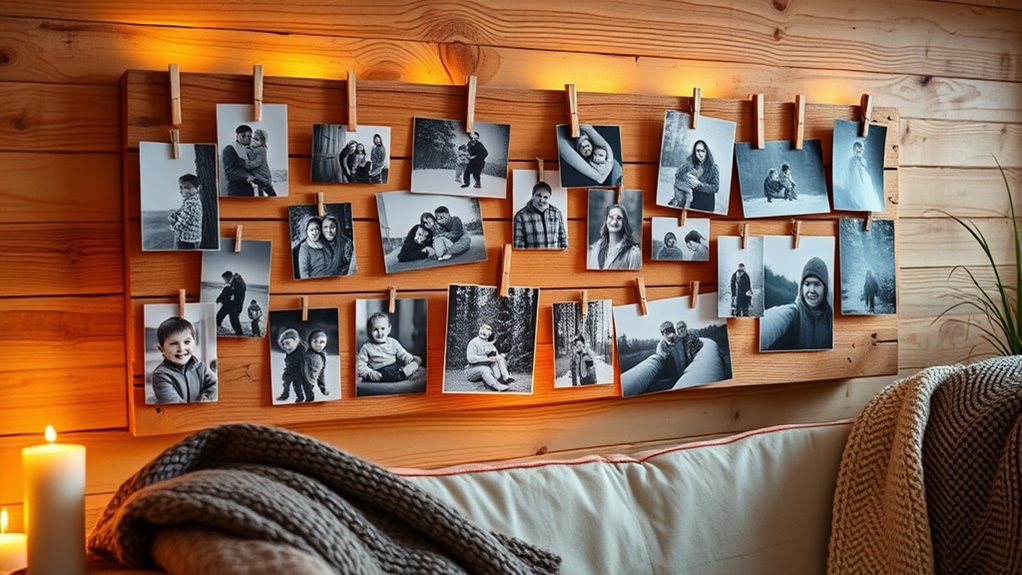 rustic wood photo display