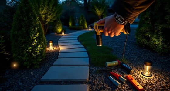 garden path light installation