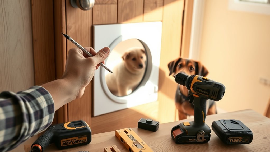 installing pet door steps
