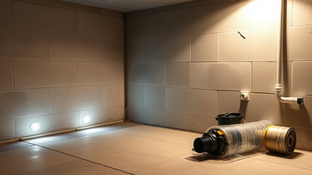 interior drainage and sump pump