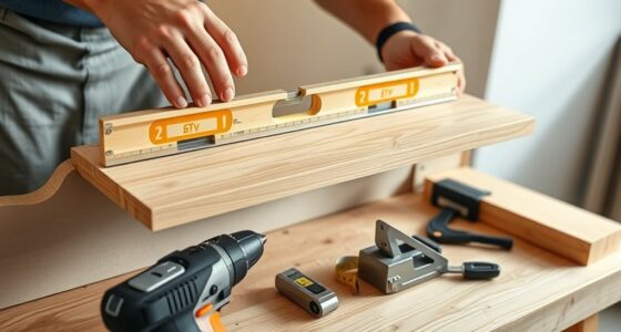 level shelves with tools