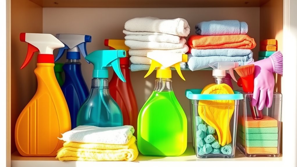 organize cleaning supplies efficiently