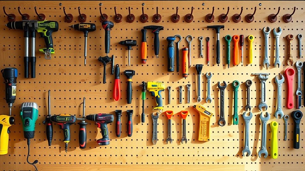 organize tools with pegboard