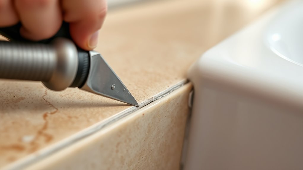 removing and applying caulk