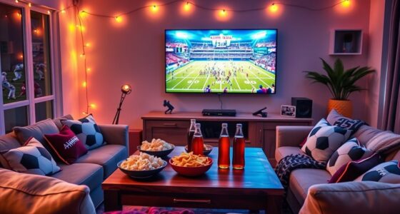 super bowl viewing party setup