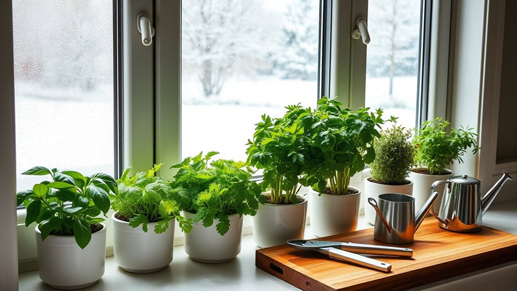 winter indoor herb gardening