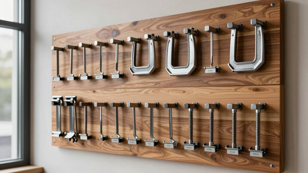organized clamp storage wall