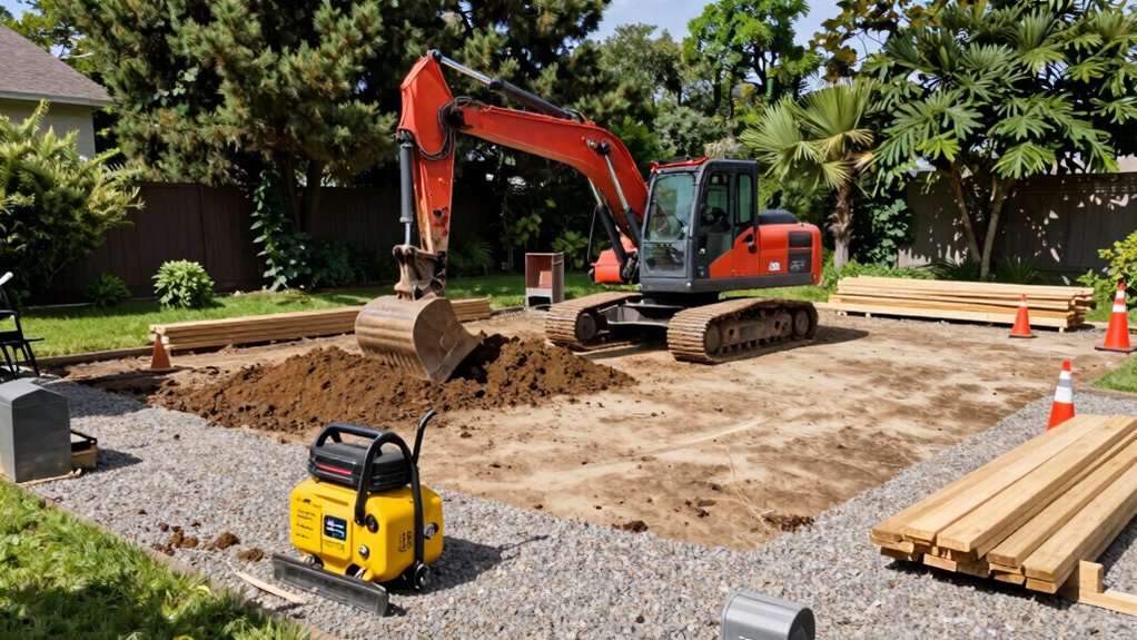 prepare site with equipment