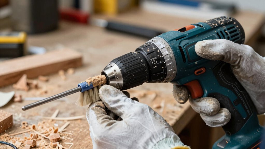 remove sawdust from tools