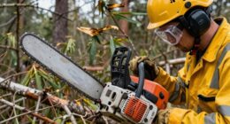 storm damage chainsaw safety