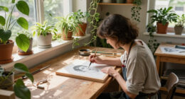 Lush Foliage Permeates Xanthe Burdett’s Delicate Portraiture