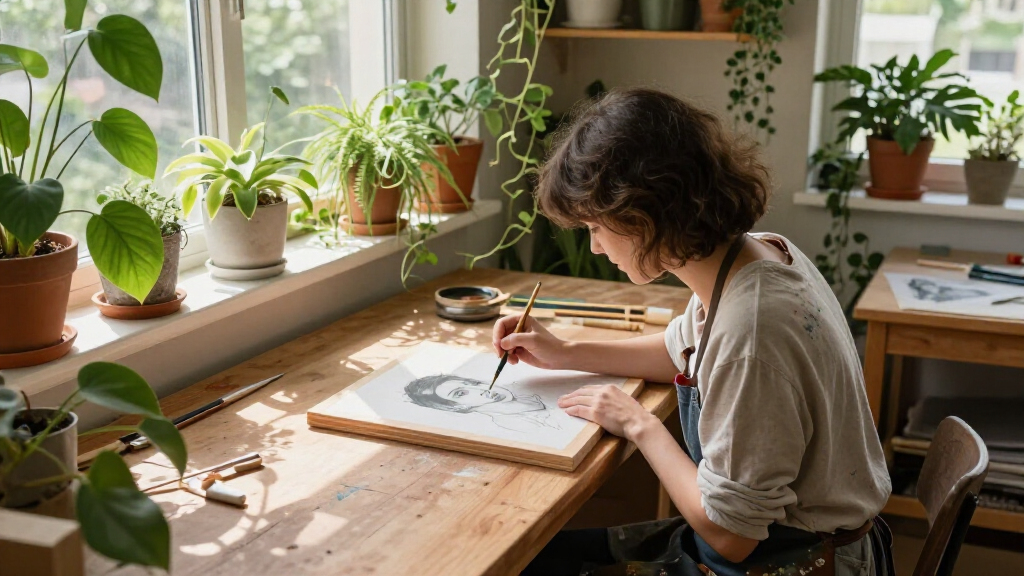 Lush Foliage Permeates Xanthe Burdett’s Delicate Portraiture