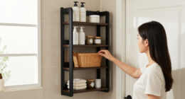 She Put A 5-Tier Shelf Behind Her Bathroom Door