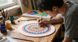 At A ‘Molecular Level,’ Mu Pan Composes Meticulous Mandalas In Acrylic