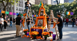 Giant Ofrenda Arrives In Manhattan Ahead Of Día De Muertos