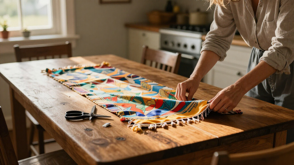 Trade In Your Old Table Runner: There's A Cute DIY Using A Vintage Clothing Accessory